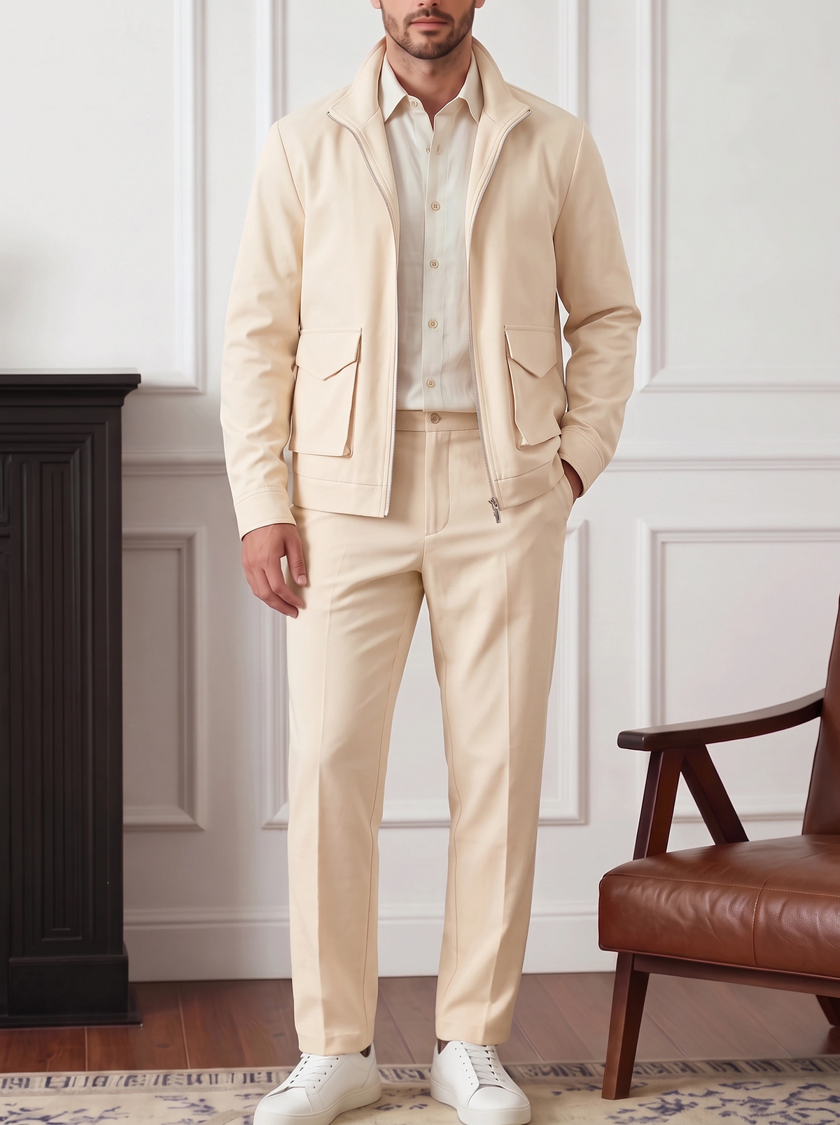 ButtonDown Tracksuit - Cream