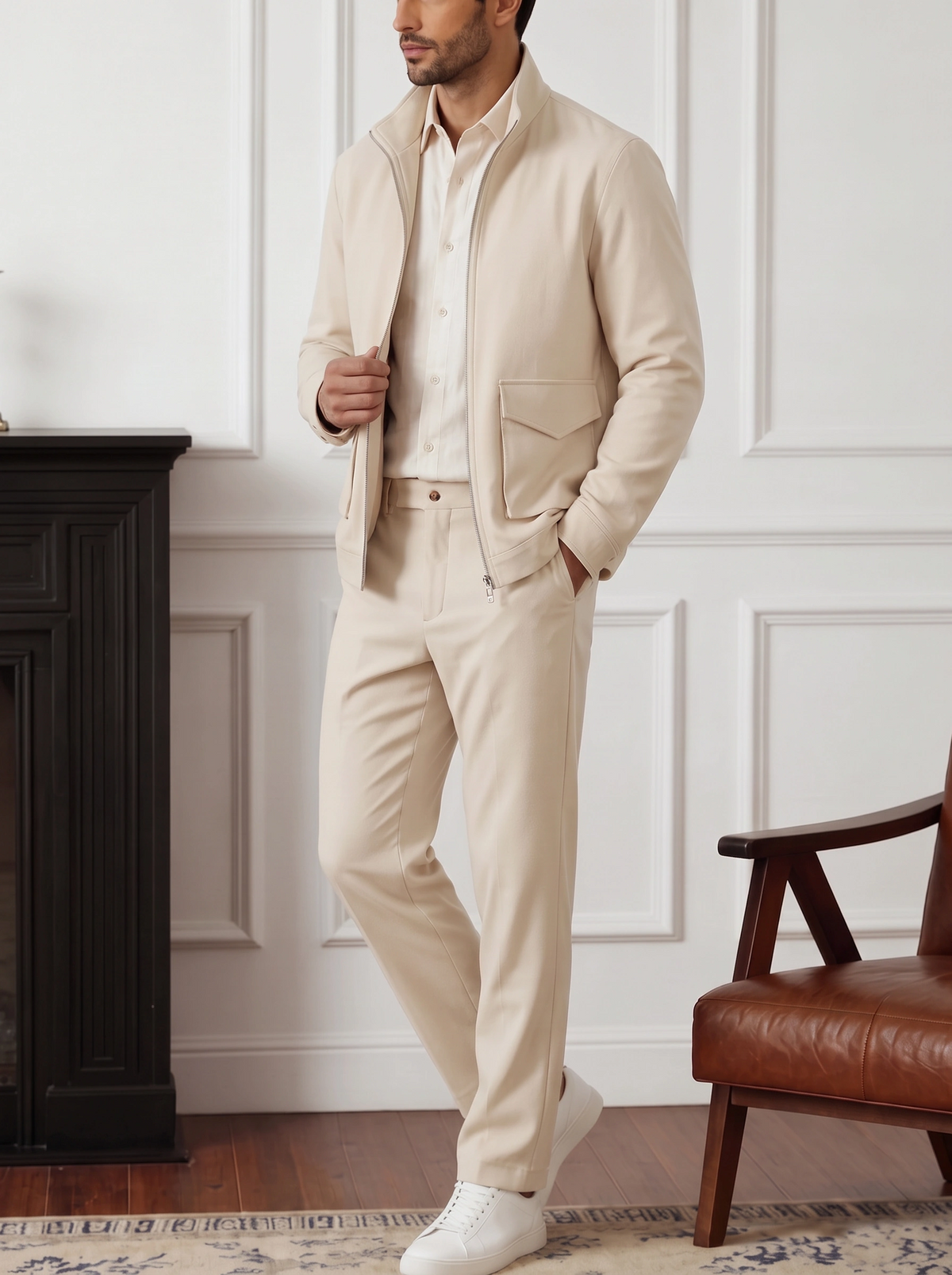 ButtonDown Tracksuit - Cream