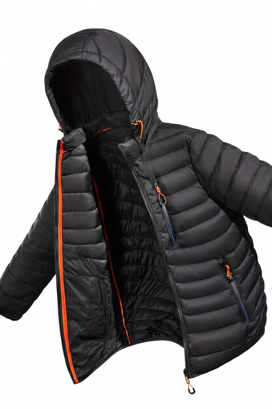 Wave Puffer Jacket - Black