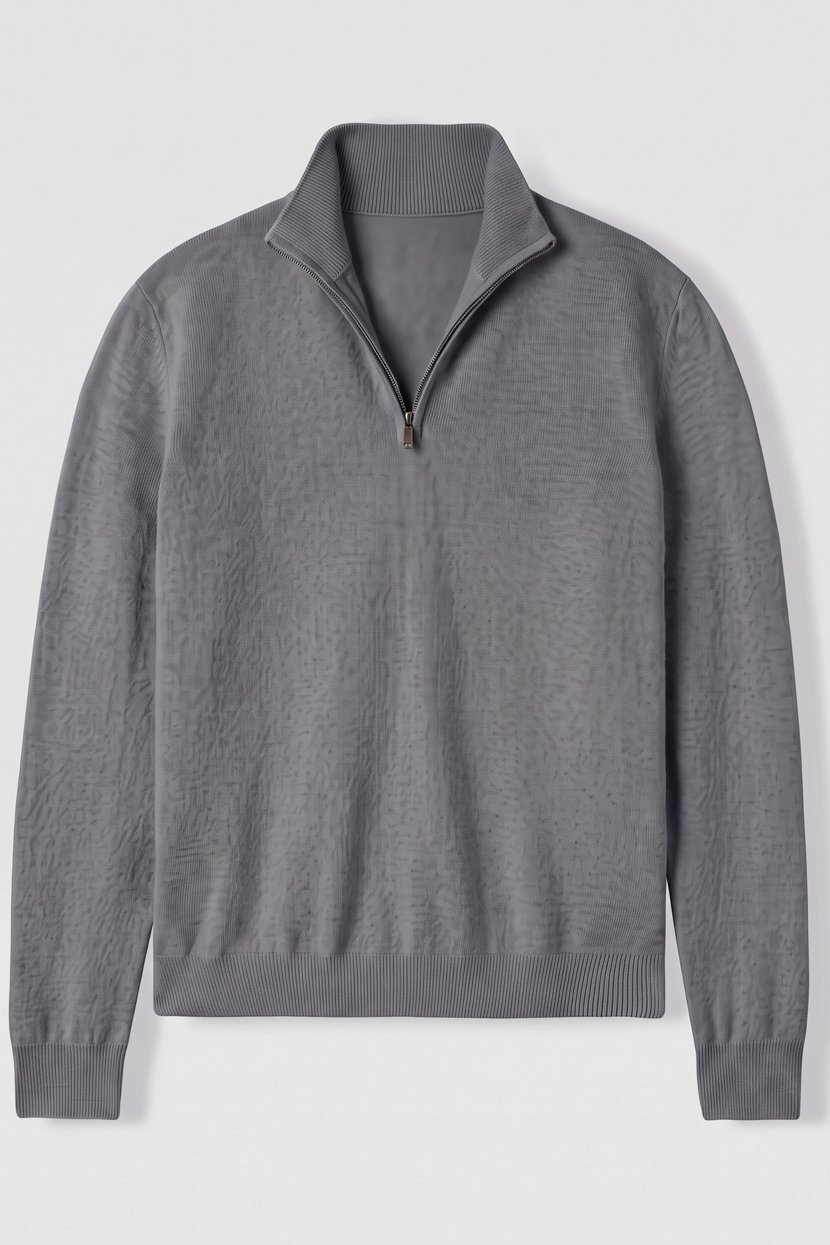 Mockneck Zip Sweater - Silver