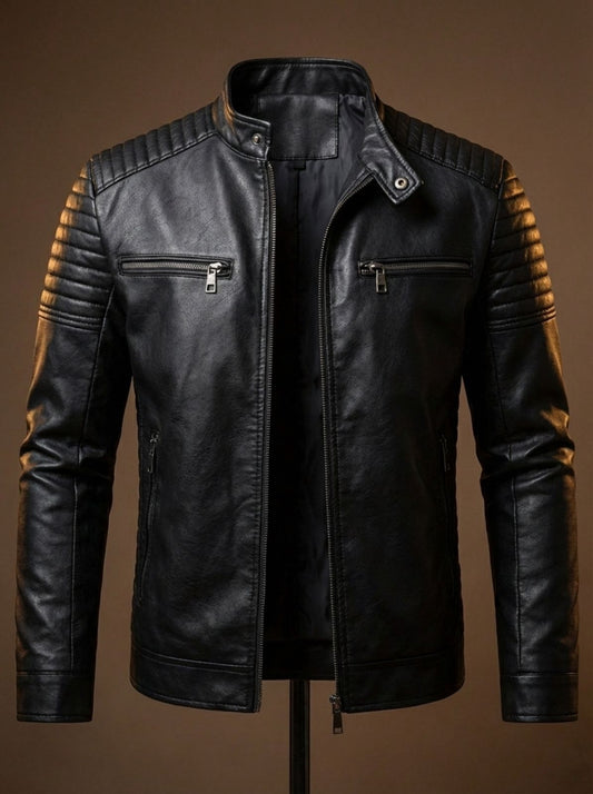 Signature v2 Leather Jacket - Black