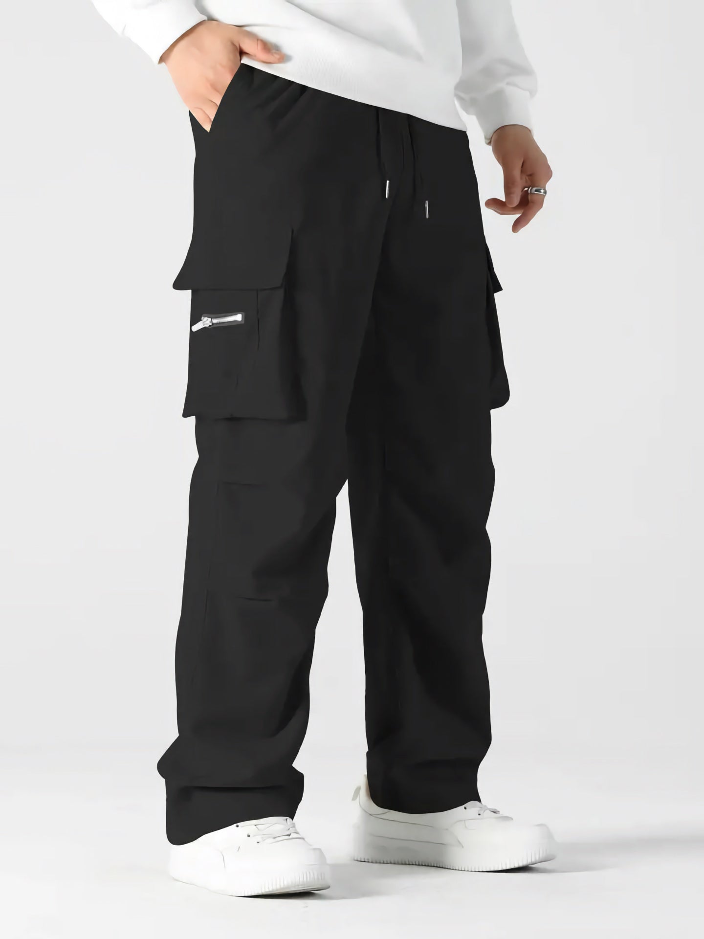 LooseFit Cargo SpandexDry Trouser - Black