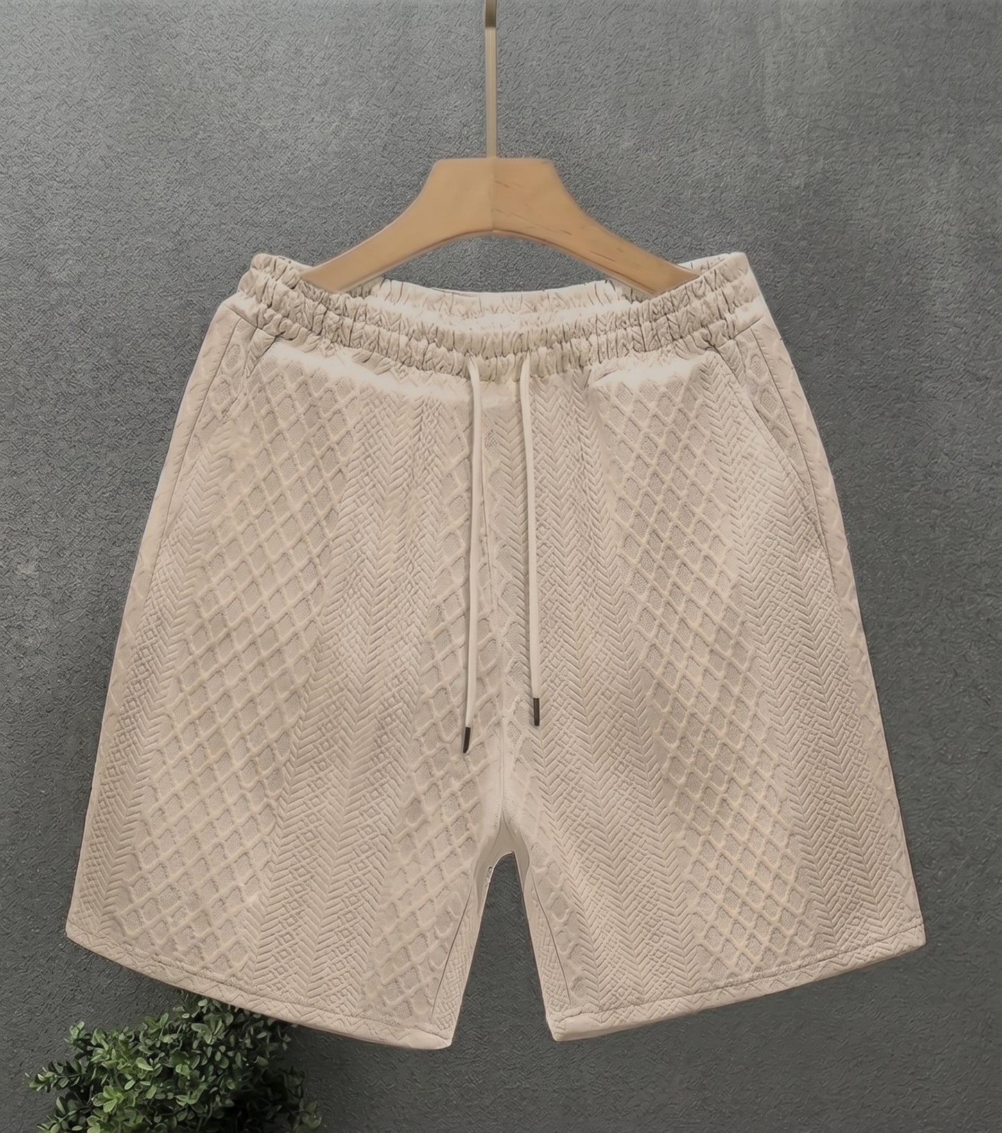 Cabo Textured Shorts-Cream