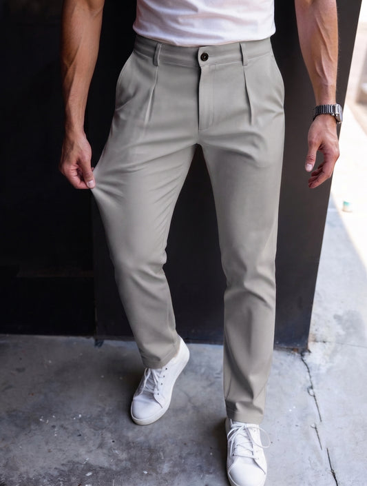 Travel Spandexdry Pleated Pants - Silver