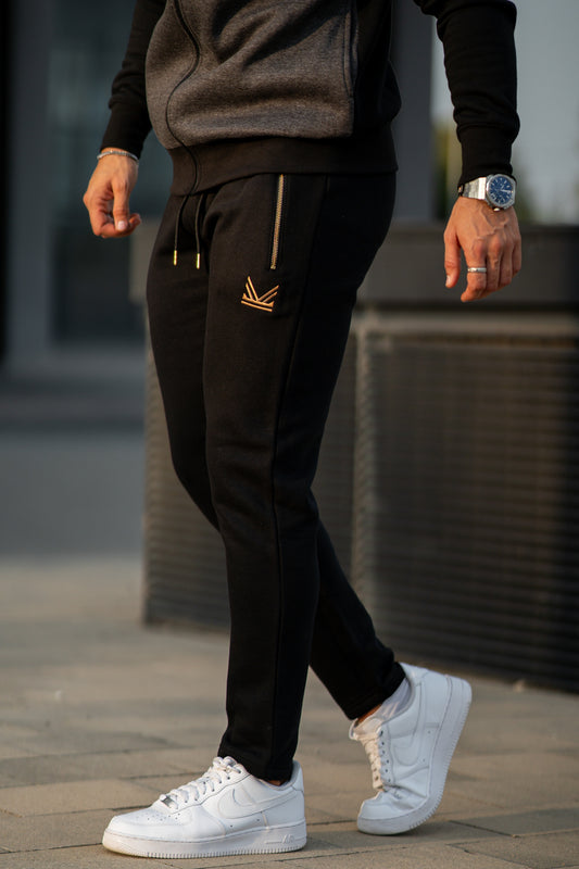 Gold  Terry Cotton Trouser - Black