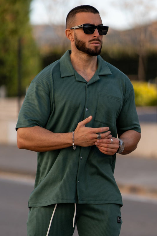 Oversize Cuban Ribbed Cotton Polo - Seagreen