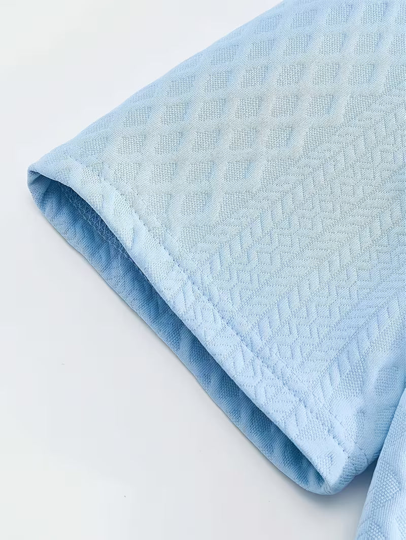 Cabo Snake Textured Tee - Aqua-Blue