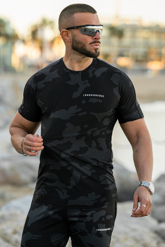 TechCamo Spandexdry T-Shirts - Grey Black