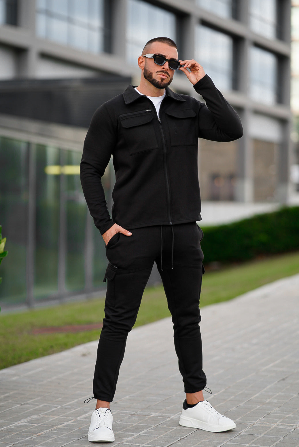 Venom Cargo Overshirt  Cotton  Jacket - Black