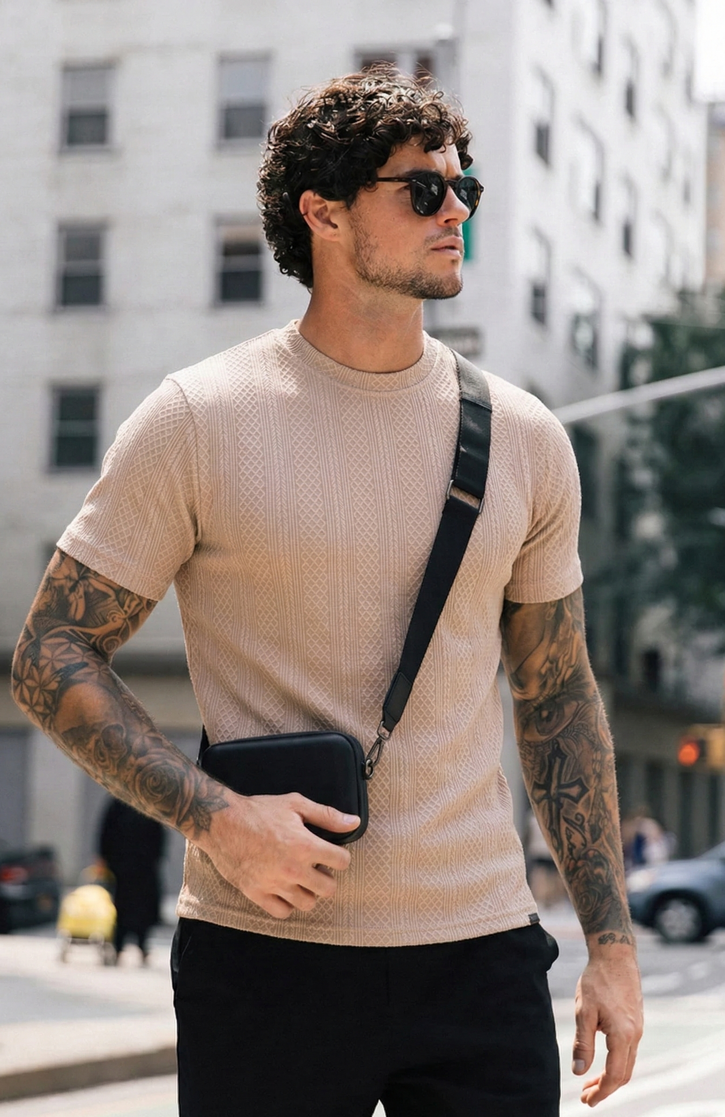 Cabo Snake Textured Tee - Cream