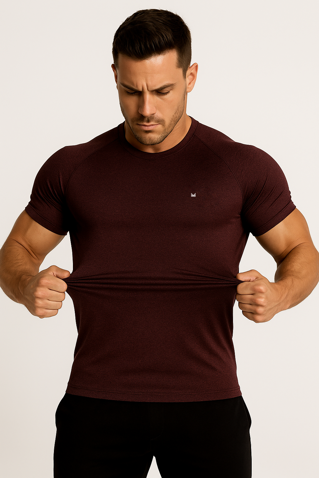 SpandexDry SNP Textured Raglan Tee - Wine