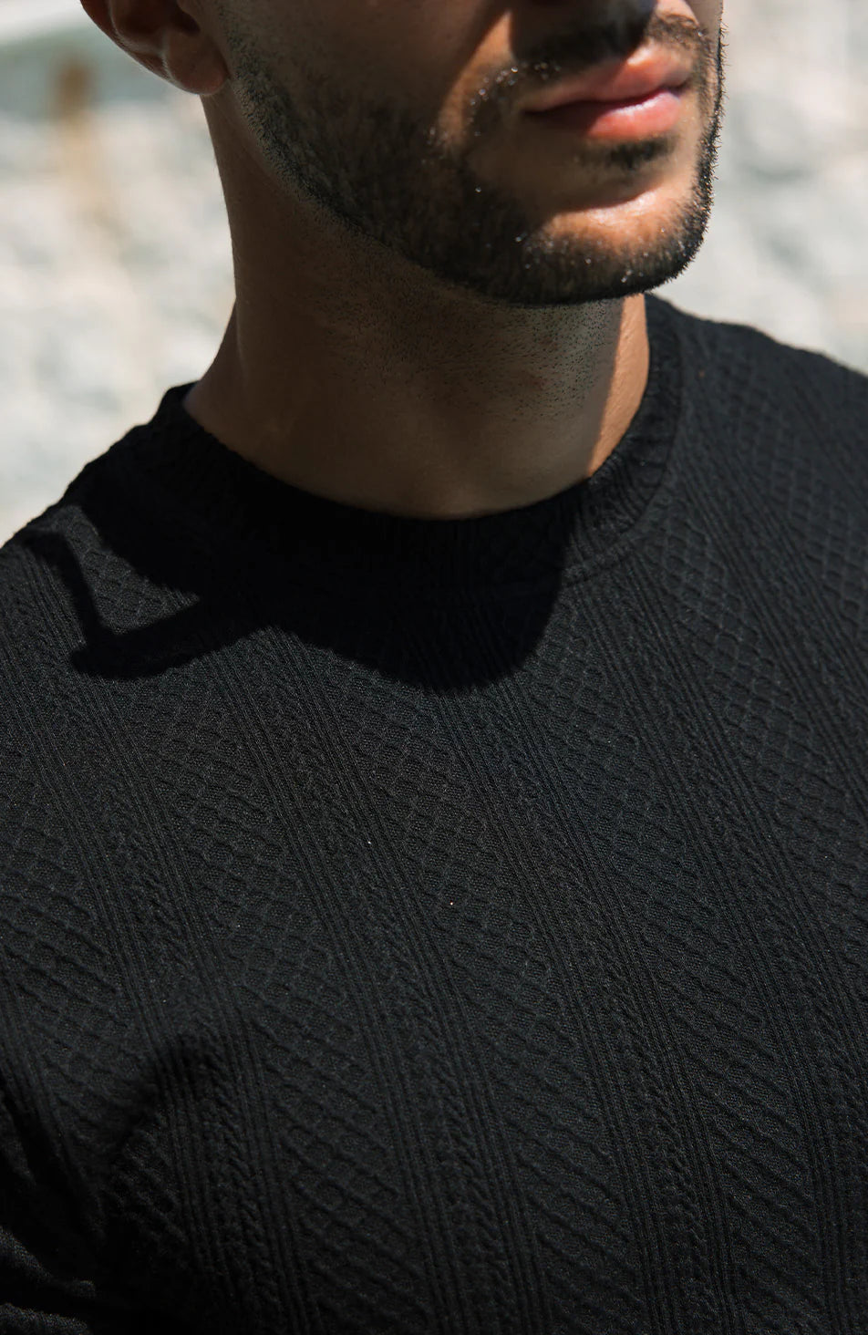 Cabo Snake Textured Tee - Black