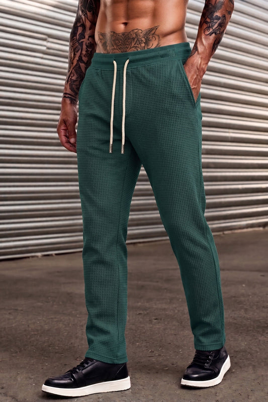 Classic Waffle Knit Trouser - Teal Green