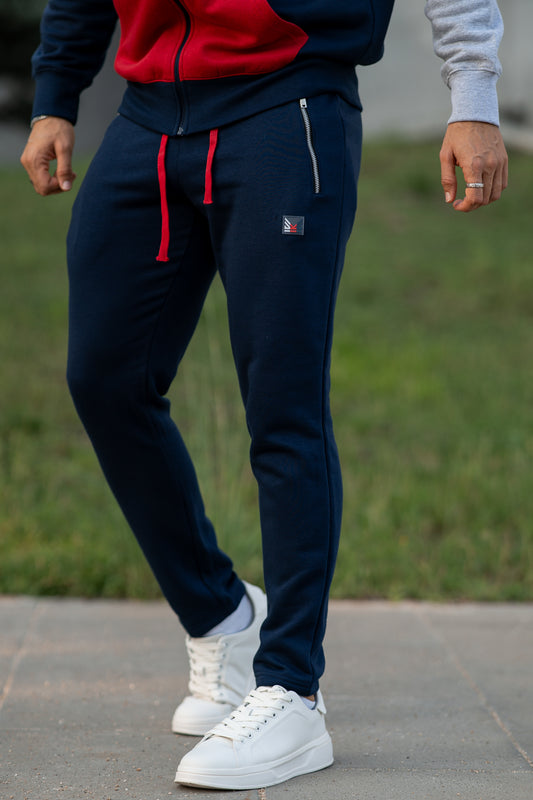Colorblock  Fleece  Trouser - Navy