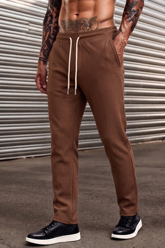 Classic Waffle Knit Trouser - Brown