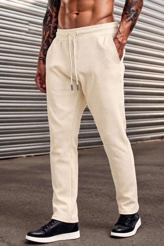 Classic Waffle Knit Trouser - Cream